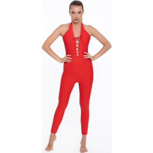 Esmeraldas Leggings Red jumpsuit Push up Sport Wear Street Wear Active Wear
