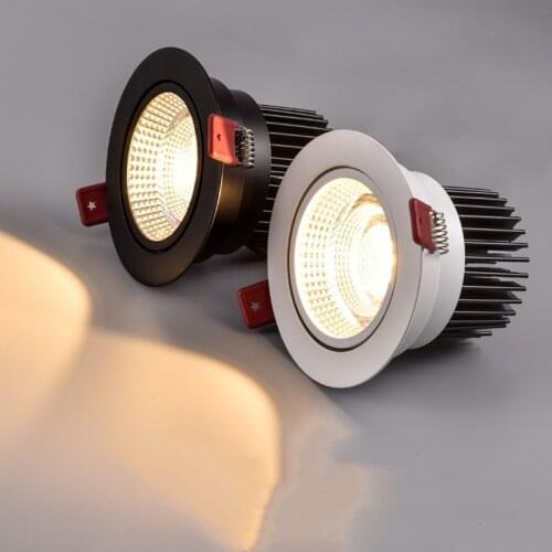 Frosted Lampshade Anti-glare LED COB Downlight 15W 18W Dimmable 110V 220V 60° Ceiling Spot Light 9W 12W For Living Room and Shop