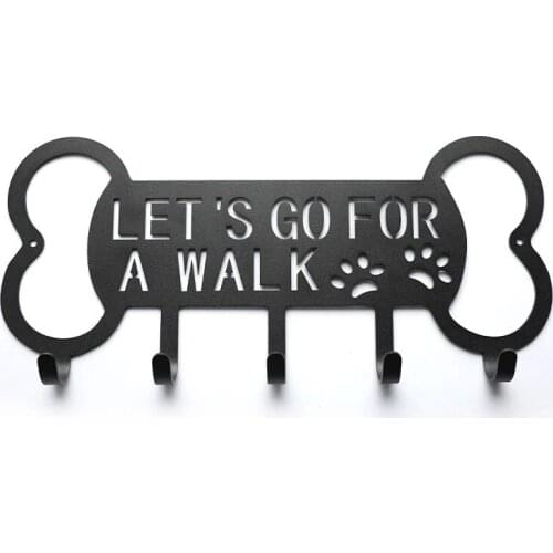 Metal Pet Dog Leash Hanger Hook Dog Leash Wall Rack Holder with Free Nail Hang on Leather Nylon Leash Key Pet Holder