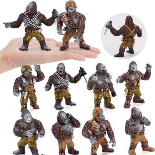 Simulation Animal Model Girls Boys Children Toys Solid Monkey Warrior Gorilla King Kong Ornaments Kids Toy Learning Education