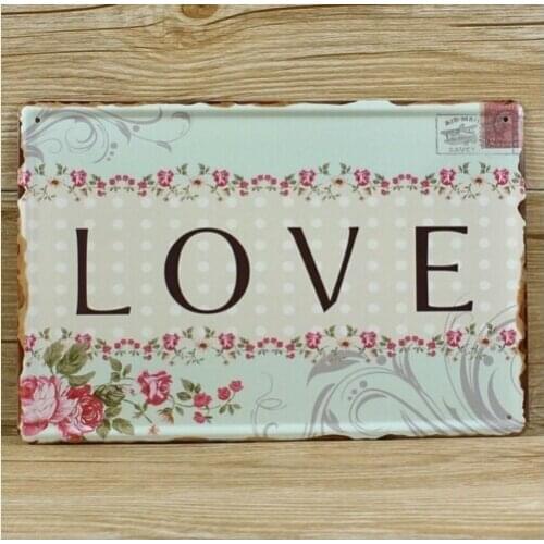 Cottage Style Wall Decor Home Family Sweet Love Tin Sign Metal Art 20x30cm
