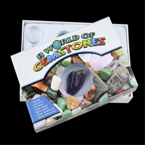 Wholesale 3boxes/Lot Boxed Polished Stone World Set with Deluxe Edition Semi-Precious Gift Souvenir Ore Decorations Random Shape