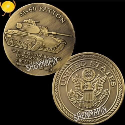 US Army M-60 Patton Commemorative Coin General George Patton JR M60 Patton Main Battle Tank Coins Collectibles Challenge Coin