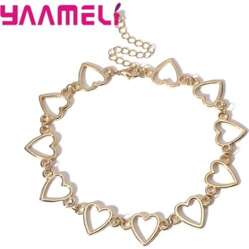 Full Sweet Love 925 Sterling Silver Necklaces For Women Korean Simple French Clavicle Chain Fine Jewelry