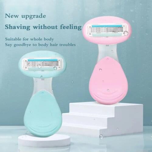 Portable Shaving Razor for Women 4 Blade Whole Body Hair Removal Shaver With a Travel Razor Case Women Manual Shaving