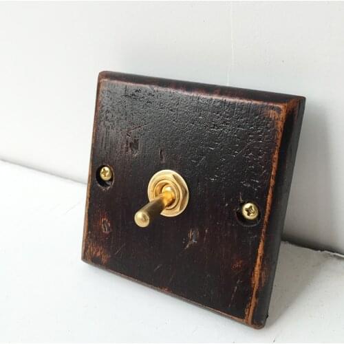 Retro Style Wooden Toggle switch 86*86mm 86 type switch. 1/2/3/4 gang 1 way switch 10A , can customize 2 way