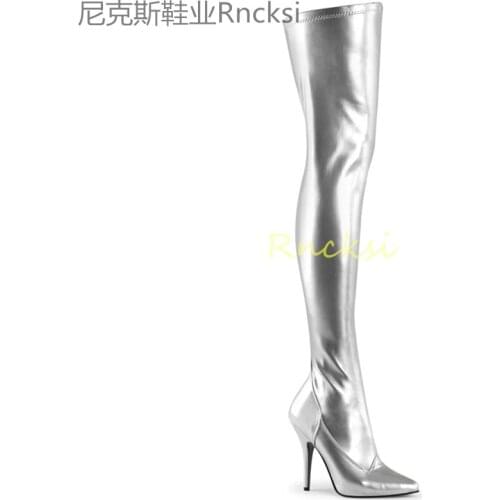 Rncksi 2020 fashion sleeve boots side zipper 12cm pointed boots pole dancing womens boots