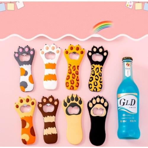 Cartoon Cute Animal Paw Wine Bottle Opener Beer Bottle Opener Cat Magnet Refrigerator Sticker Dog Fridge Magnet Beer Opener