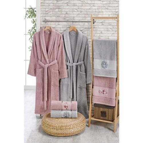 Family Robe Set Gray Damson 6 Piece Fedora