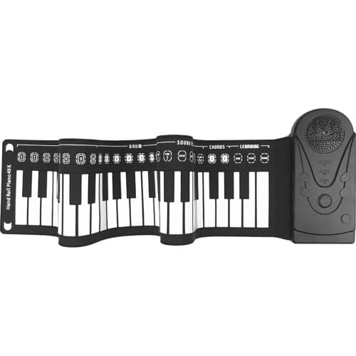 49 Keys Roll Up Piano Foldable Portable Hand Roll Piano with Built-in Loudspeaker for Kids/Adults/Beginners