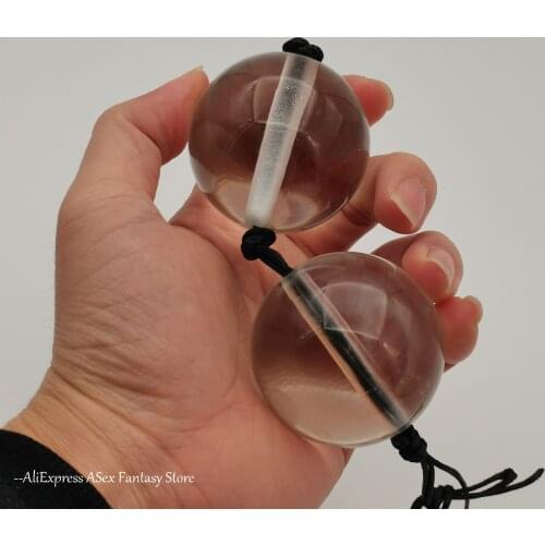 Glass Anal Beads Big Smooth Crystal Vaginal Balls Anal Plug Butt Chain Anal Sex Toys Anus G Spot Stimulator Adult Erotic Product