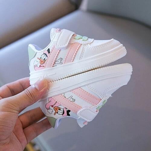 Cartoon Disney cute baby casual shoes hook buckle spring and autumn childrens shoes Donald Duck female toddler first step shoes
