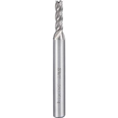 Uxcell 5/32" Cutting HSSAL Spiral Drill Bit Straight End Mill Cutter 4 Flute with 1/4" Shank