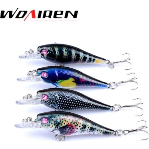 WDAIREN 4pcs/lot Crankbaits Fishing Lures Wobblers Crank Hard Baits Painting Series for Fishing Topwater Artificial Bass Pesca
