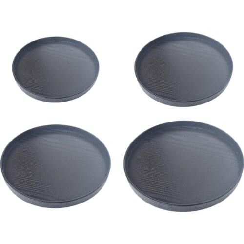 High Quality 21/24/27/30cm Wood Tea Tray Round Shape Coffee Snack Food Meals Serving Tray for Kitchen Restaurant