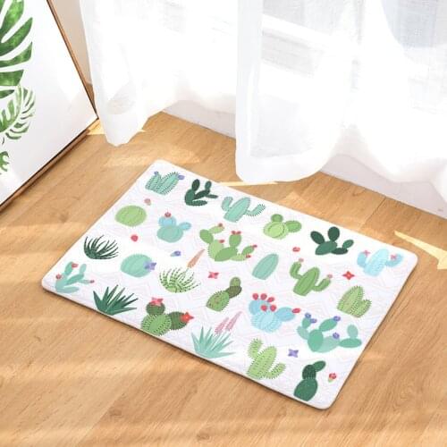 Green Plant Floor Mats Living Rooms Anti-slip Carpet for Bedroom Kitchen Bathroom Rug Welcome Mats for Front Door