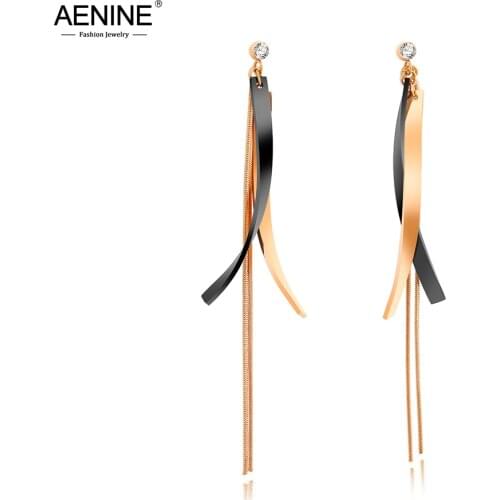 AENINE Bohemia Fashion Jewelry Reverse Shape Fringe Long Tassel Earrings Statement Jewelry Women Gift Charms Earrings AE18028