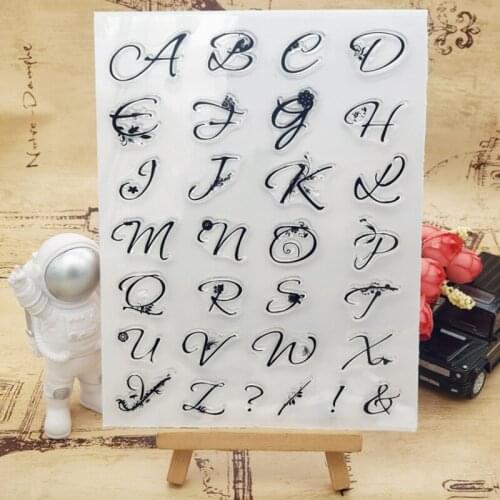 1pc Flower Letters Transparent Clear Silicone Stamp Seal DIY Scrapbook Stencil Embossing Diary Decoration Office School Supplies