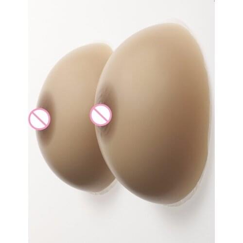 1000g/pair Brown Round Silicone Boobs Chest Enhancer Shemale Drag Queen Transgender Crossdresser Silicone Breast Forms 36D/38C