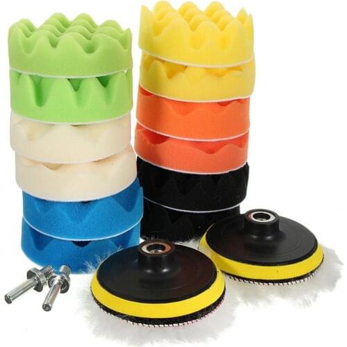 16pcs 4inch Sponge Polishing Foam Waxing Buffing Pads Kit Compound Auto Car motorcycle Drill