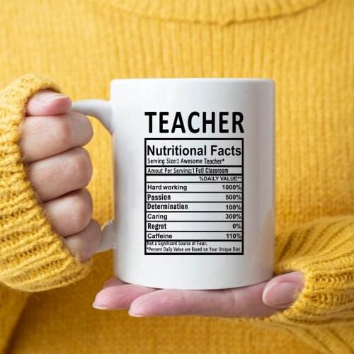 2021 Teachers Day Coffee Mug 350ml Black White Ceramic Milk Cup Gift for Teach Papa or Mama Tea Mugs