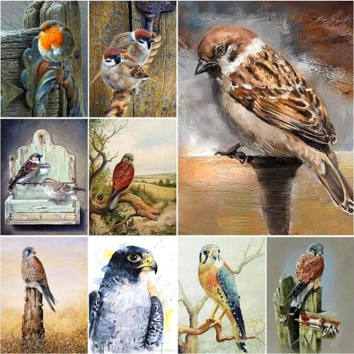 5D DIY Diamond Painting Animal Bird Cross Stitch Kit Full Drill Embroidery Mosaic Art Picture of Rhinestones Decoration Sale