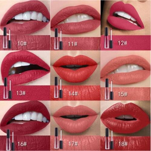 MISS ROSE Lip Nude Gloss Lip Cosmetic 9Color/Set Easy To Color Waterproof Long-lasting Moisturizing Liquid Lipstick Color 10-18