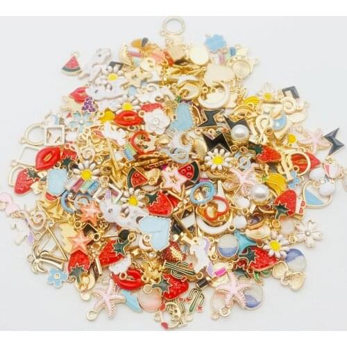 30pcs DIY Cute Mixed Enamel Charms Metal Animal Beads Vintage Bracelet Pendant Necklace Accessories for Jewelry Making Findings