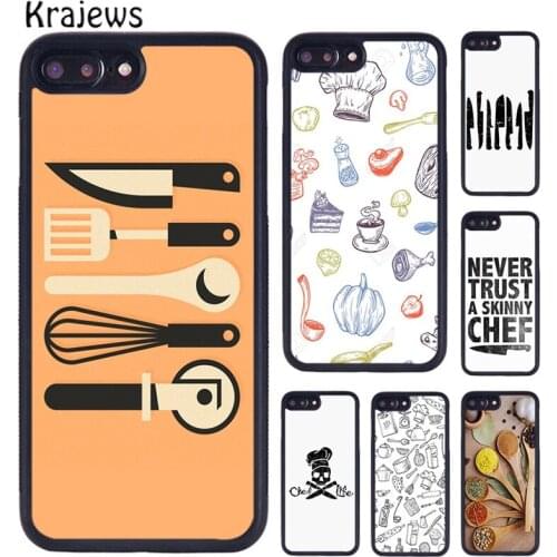 Krajews Cooking Utensils Chef Kitchen Phone Case Cover For iPhone 5s 6s 7 8 plus X XR XS 11 12 pro max Samsung Galaxy S8 S9 S10