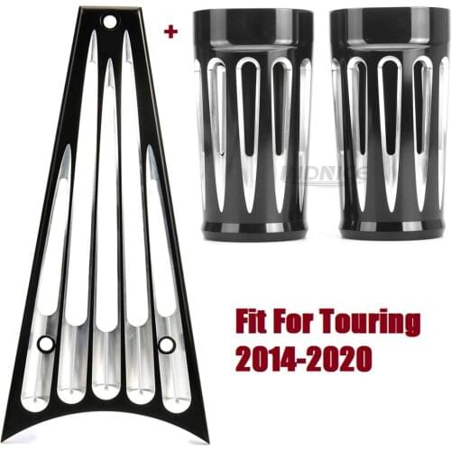 Deep cnc cut Fork slider boots cover Frame Grill cover fit For harley Road Glide Special FLTRXS 2015-2016 Road King FLHR 2014-20