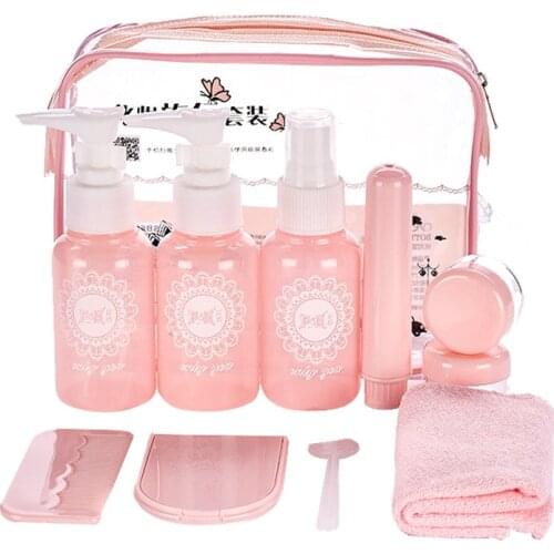 Travel Supplies Portable Sub-bottle Set Cream Jar Spray Bottle Refillable Dispensing Tool Cream Lotion Cosmetic Container