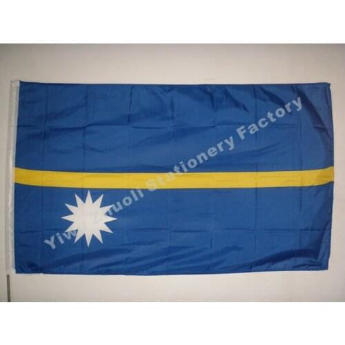 Nauru Flag 150X90cm (3x5FT) 115g 100D Polyester Double Stitched High Quality Free Shipping