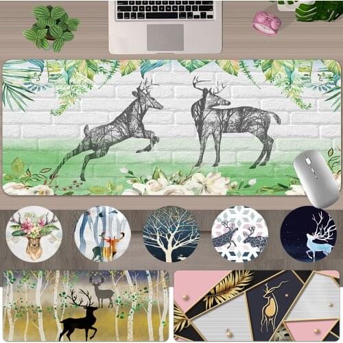 Gaming Gamer Mouse Pad PU Leather Deer Pattern Series Large Size Desk Pad Office Computer keyboard Accessories Mousepad