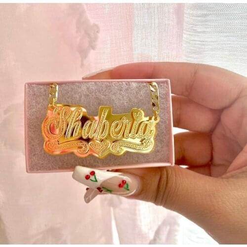 Name Necklace Custom Double Necklace Customized Nameplated Necklace Custom Necklac For Women Jewelry