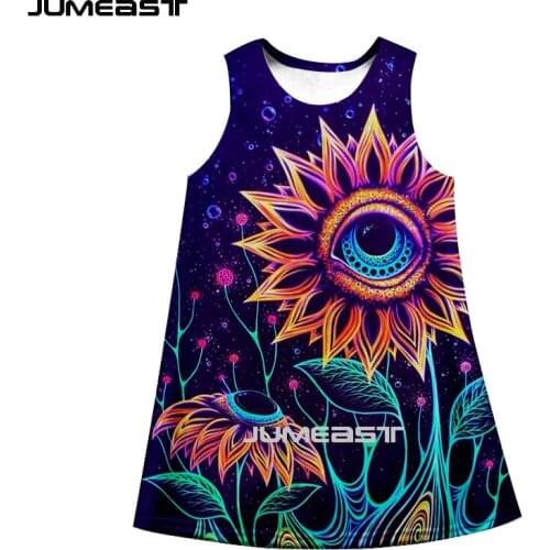 Jumeast Brand Women 3D Printed Dresses Trippy Eye Summer Fashion Sleeveless Dress Suspender Nightdress