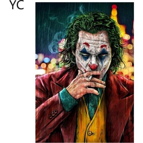 Movie Star Clown Smoking Ruffian Handsome Oil Painting Canvas Canvas Comic Poster Print Art Wall Decoration Living Room Home Art