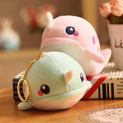 Cute Exquisite unicorn whale pretty Favorite Pendant decoration Keychain 12cm plush soft doll christmas festival wedding gift