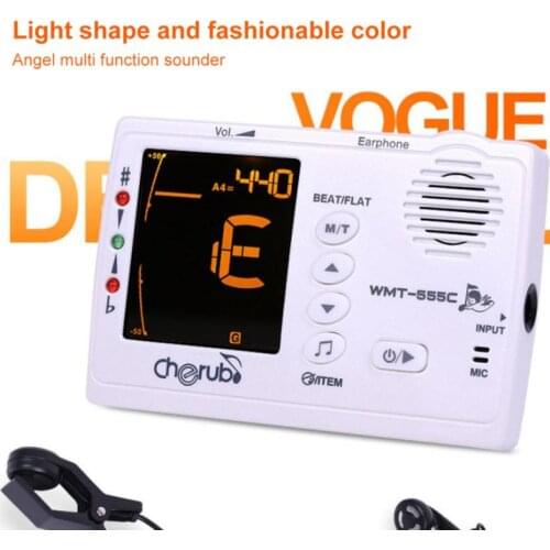 1pcs Guitar Violin Multifunctional Pitch Meter Stringed Instruments Ukulele Tuner Can Drop Semitone Vocal Metronome