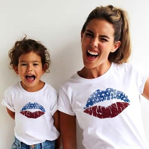 Fashion Family Look Mother and Daughter Family Matching Clothes Punk Mama Mini Princess T-shirt Tops For Mommy Kids