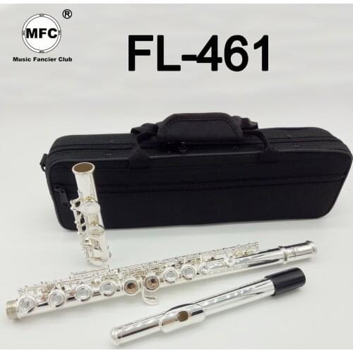 Music Fancier Club Intermediate Standards Flute FL-461 Student Flutes Silver Plated 16 17 Holes Closed Open Hole With Case