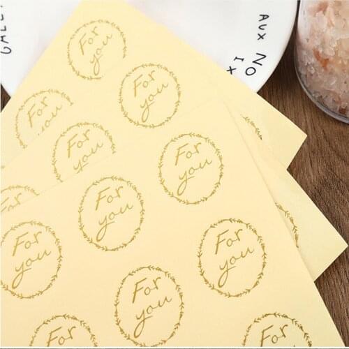 1200Pcs/lot Clear Gold Foil Thank You Stickers For Wedding Pretty Gift Cards Envelope Sealing Label Stickers