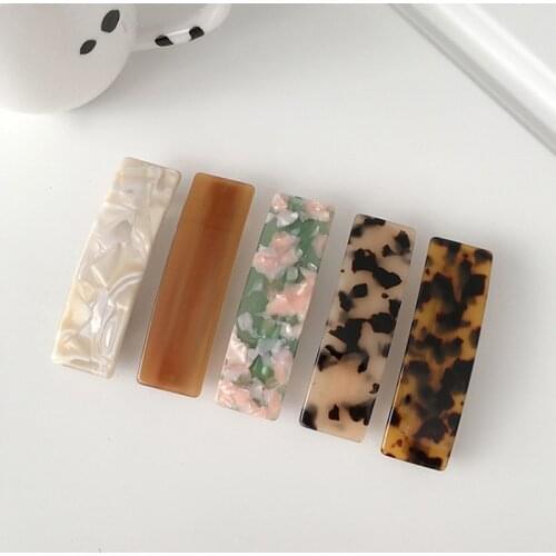 2021 New Vintage Acetate Geometric Hair Clips For Women Girl Headband Sweet Hairpins Barrettes Hair Accessories Long Barrette