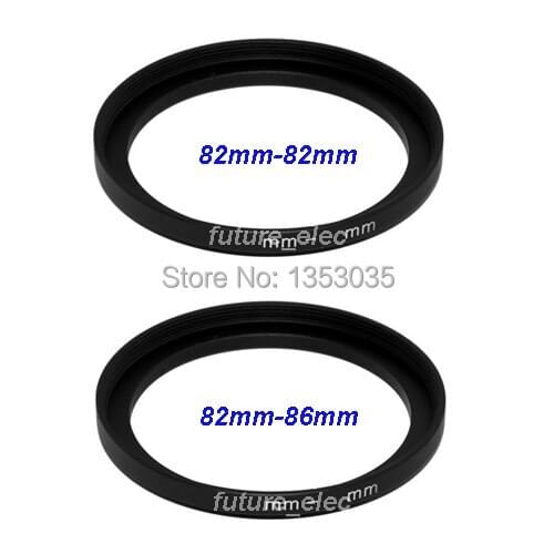 New 2 x 82mm to 82mm 86mm 82mm-82mm-86mm 82 86 mm Metal Step-Up Step Up Ring Camera Lens Filter Stepping Adapter Hood Holder Cap