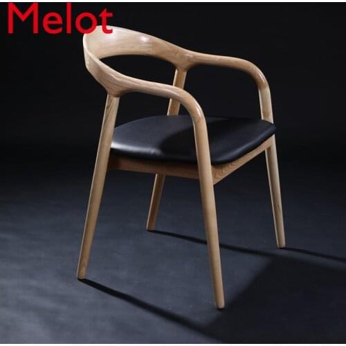 Dining Chair Home Chair Solid Wood Chair Backrest Armchair Nordic Simple Desk Computer Restaurant Conference Stool