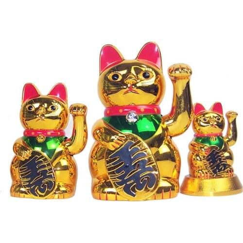 2021 Hand-shake Lucky Cat Mold Plastic Golden Shop Display Model Home Decoration Gift New Year Living Room Home Accessories
