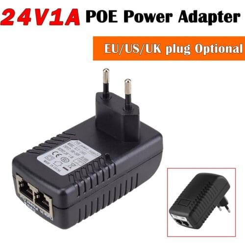 POE Injector 24V 1A poE power Supply adapter Ethernet Adapter US EU Plug Supply for IP video surveillance camera