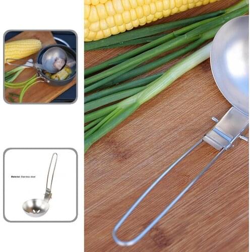Tableware Useful Outdoor Folding Slotted Spoon Safe Foldable Spoon Folding Handle for Home