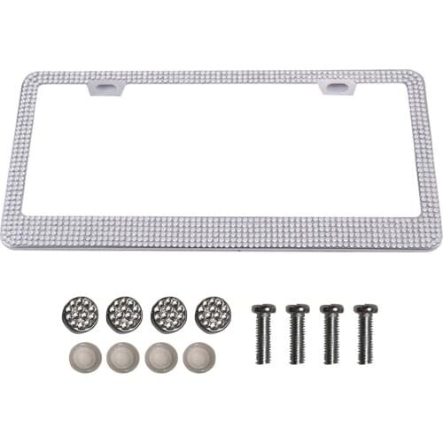 3 Colors US Model License Plate Frame Bling Crystal Women Cover Holder Rhinestone Car License Frame License Plate Frame License