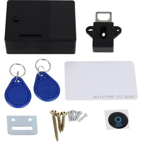 RFID Electronic Cabinet Lock DIY For Wooden Drawer Cabinet, Ready For Use & Programmable(Black)