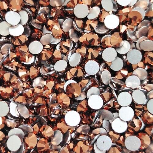 Rose gold Non Hotfix Rhinestones top Quality SS3-SS30 Strass Multi Colors Glass Crystal stones for clothes nail art decorations